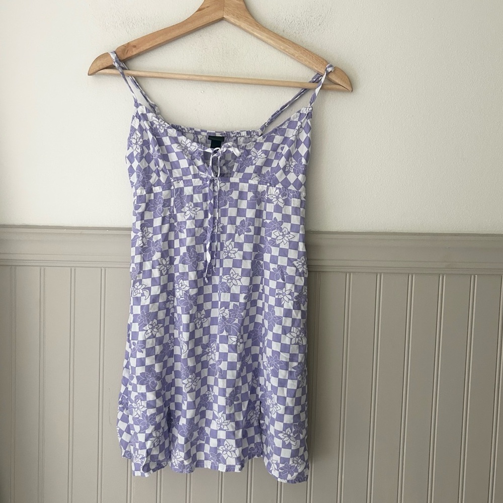 Wild Fable Small Checker Floral Print Mini Dress with Pockets